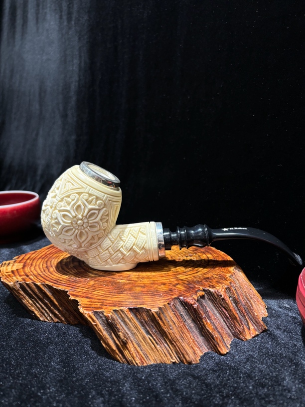 Ozan海泡石斗 超大号满雕花篮苹果桌斗