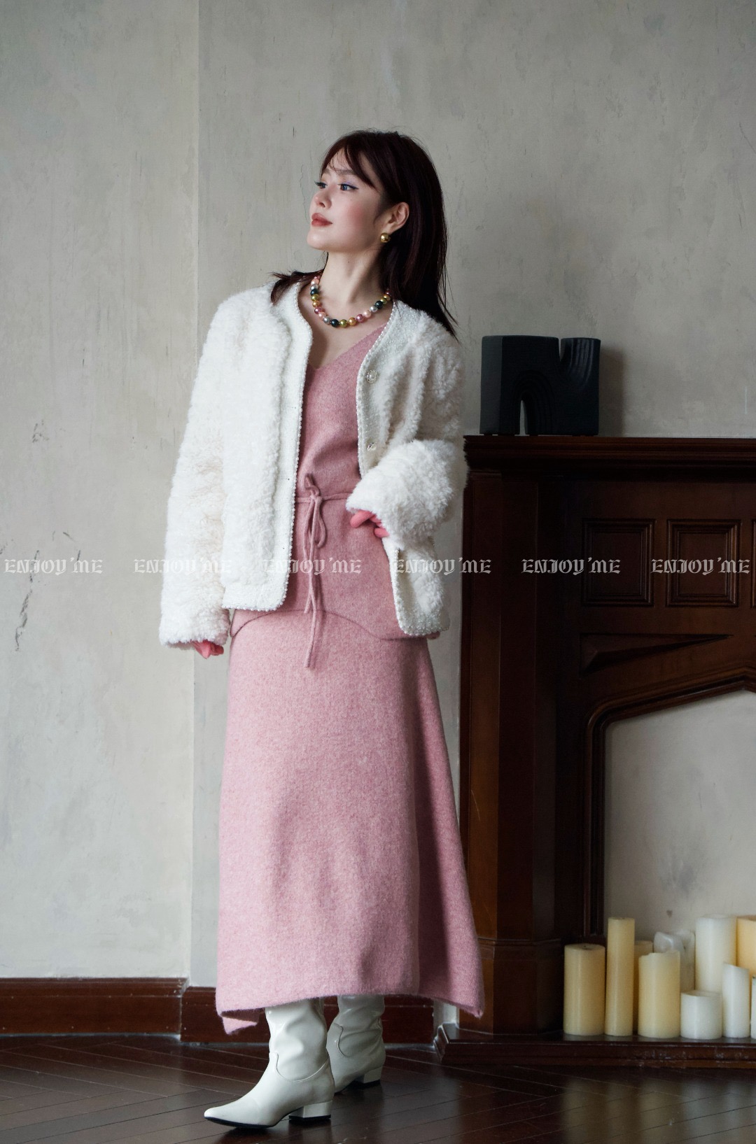 【门店同款】ENJOY冬季自由意志软糯V领针织套裙160149470