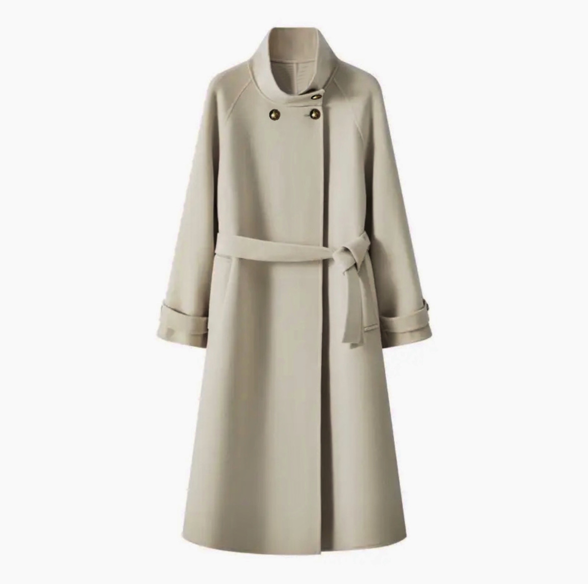 秋冬高端百搭经典时尚气质长款立领双面毛呢大衣8821