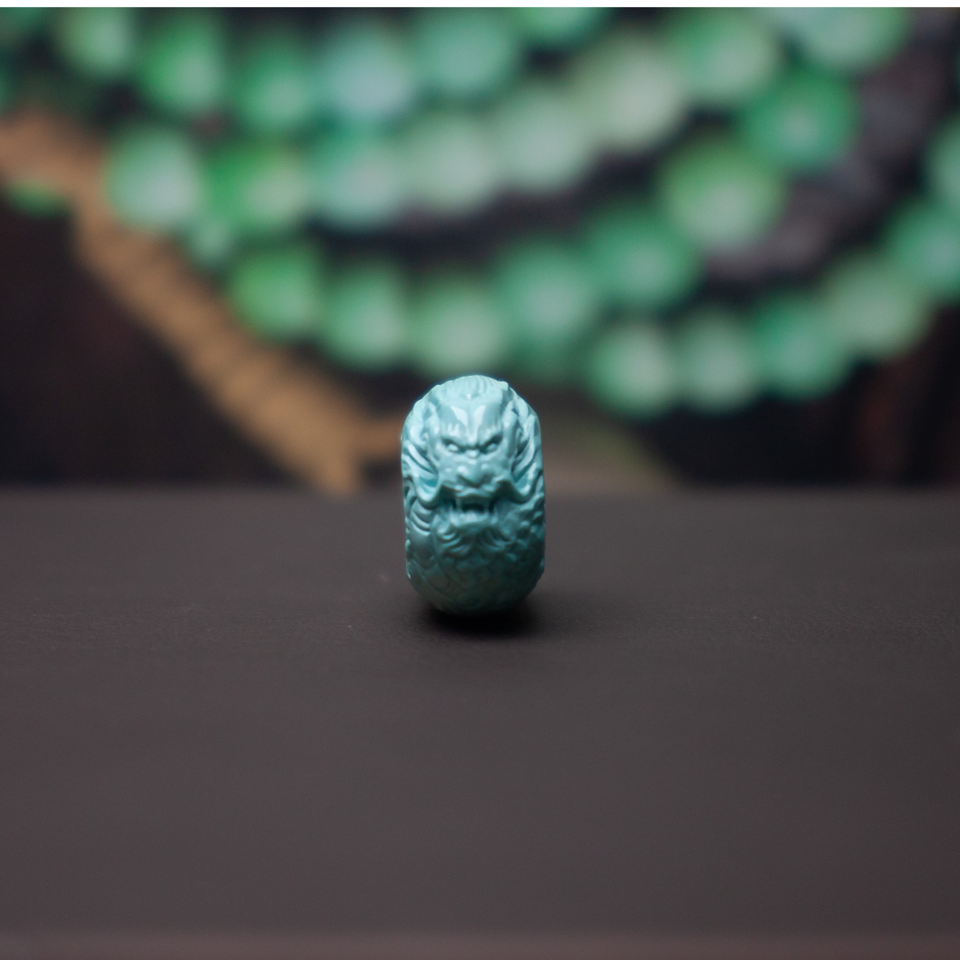 湖北天然原矿绿松石龙扣 挂件 雕件 配饰