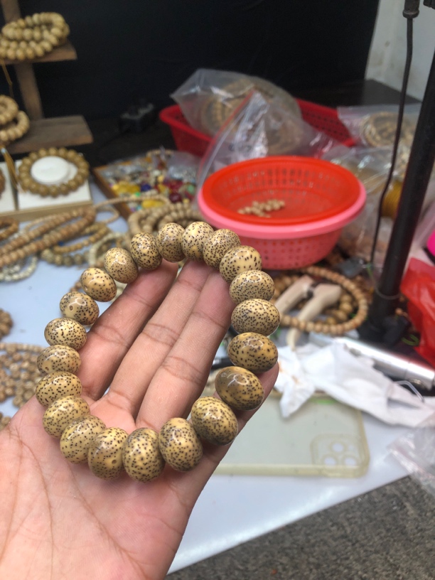 海南星月菩提15偏月手串算盘珠高密正月男女款单圈佛珠