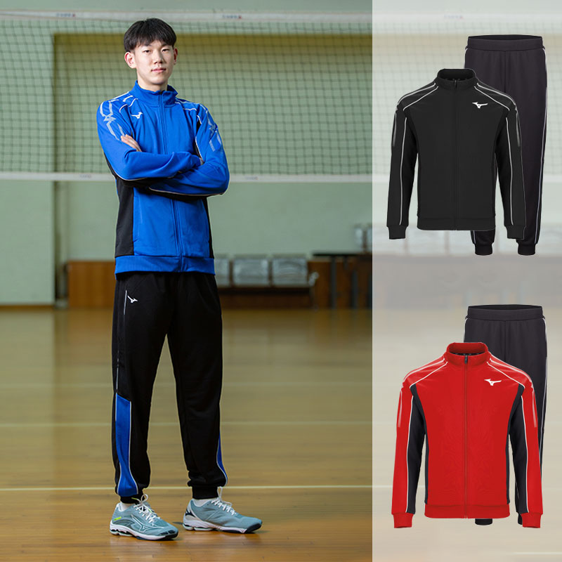 MIZUNO/美津浓针织训练套装速干保暖排汗开衫拉链套服羽毛球排球