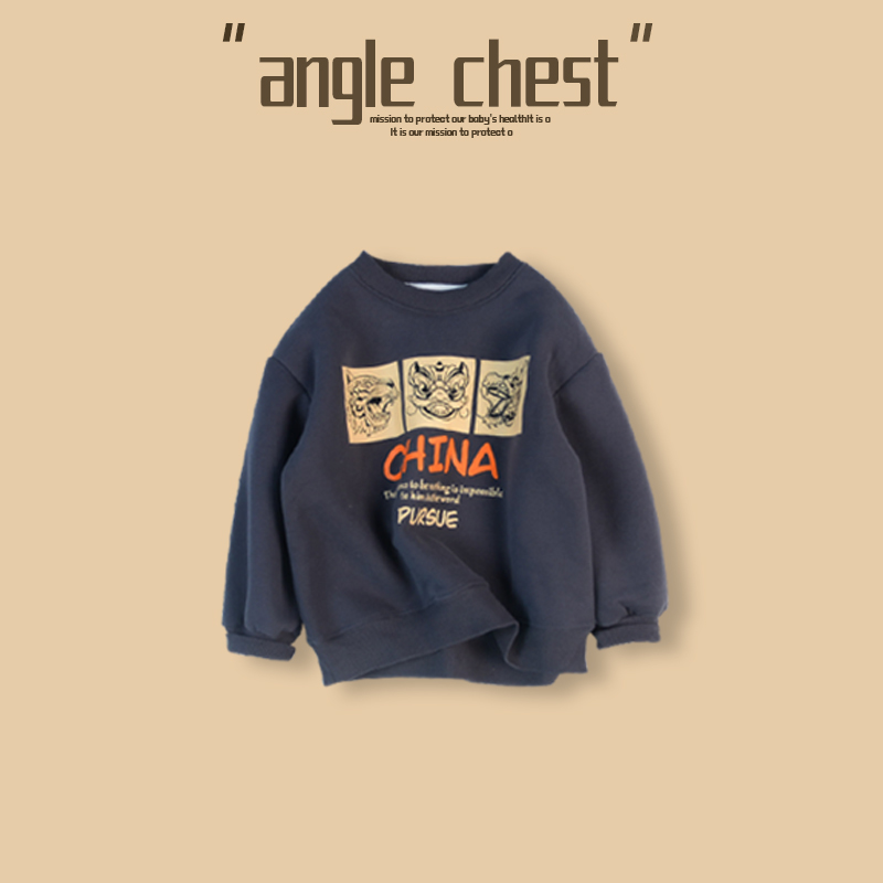 新款时尚亲子款休闲加绒儿童卫衣-qk370-371