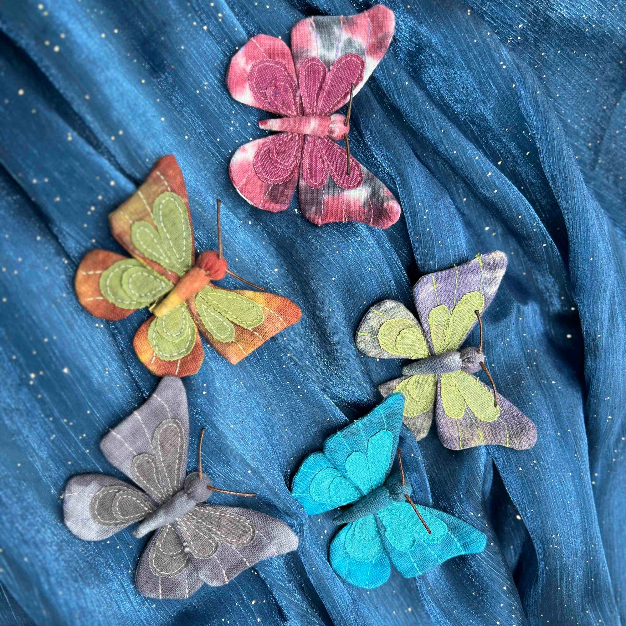 指间非遗鲁绣手工diy蝴蝶胸针材料包布艺创意