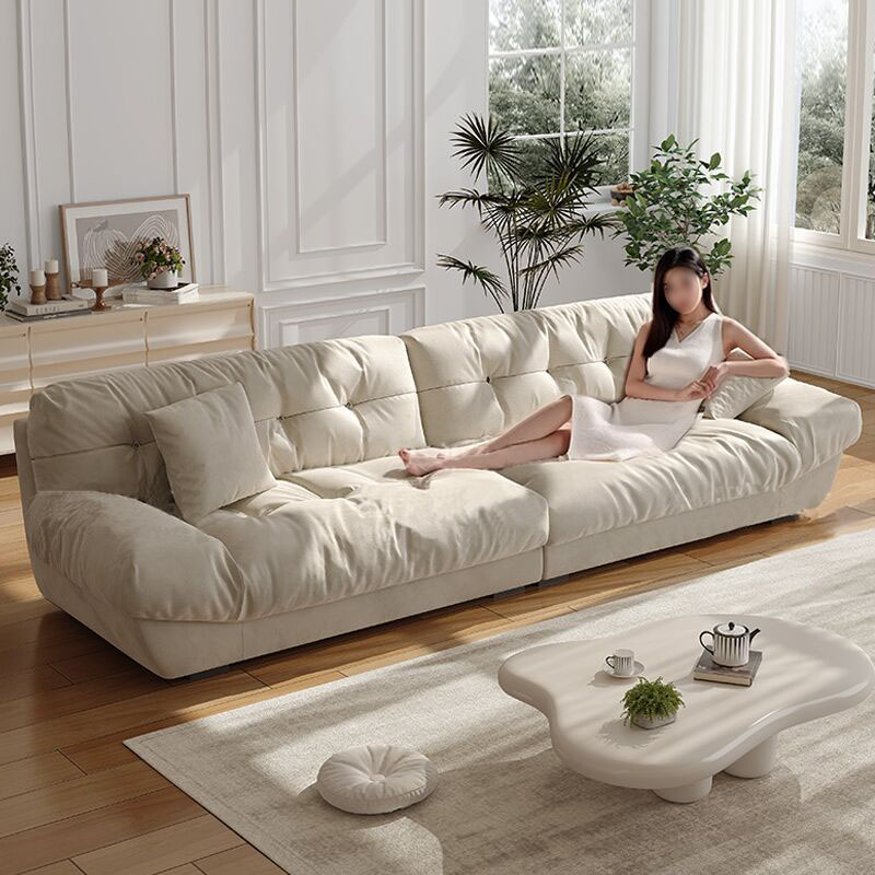 奶油风云朵沙发现代简约三人沙发小户型家用客厅出租屋一字型直排