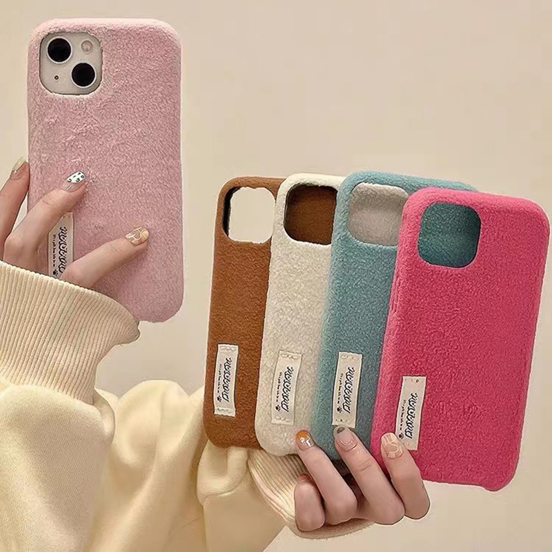 适用苹果15秋冬美拉德毛绒手机壳iPhone14情侣11保护套13promax