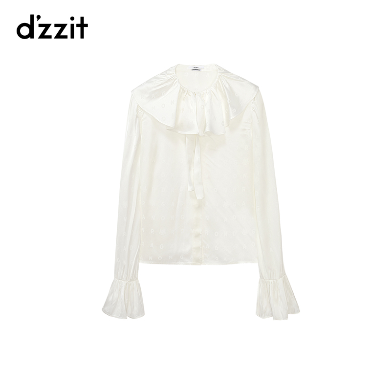 【驯龙高手联名款】dzzit地素字母提花衬衫春秋雅丹风3I1C410