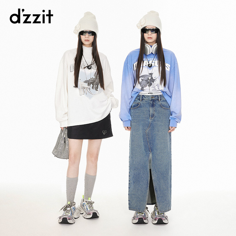 【驯龙高手联名款】dzzit地素长袖卫衣春秋纯棉雅丹风女3I1J132