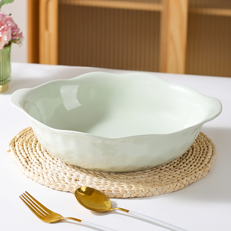 芬利兰【1个装】釉下彩石纹12英寸双耳大汤盆 -2