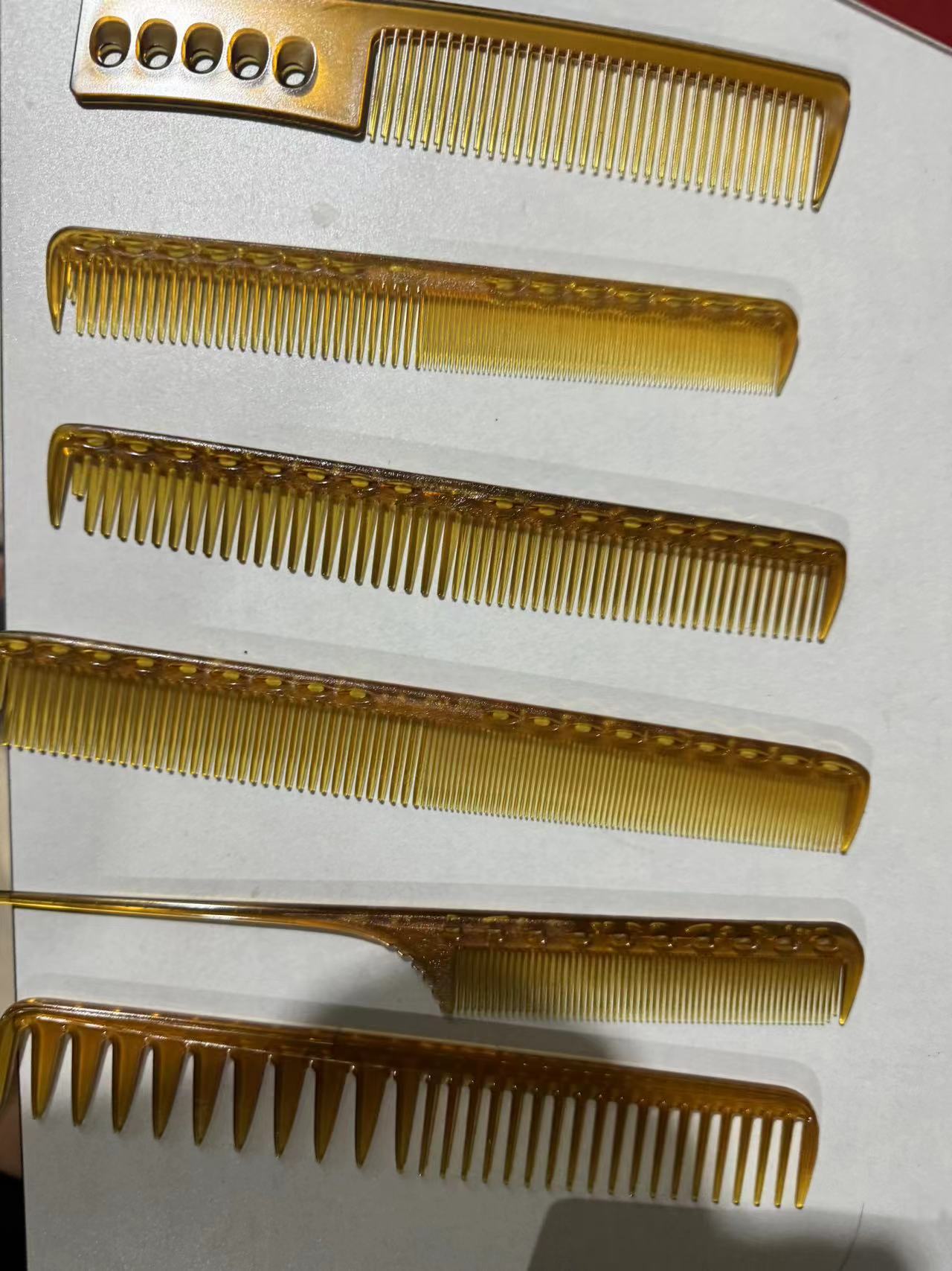 琥珀梳子6件套男女发梳超薄便携发廊家用美发工具理发店发型师