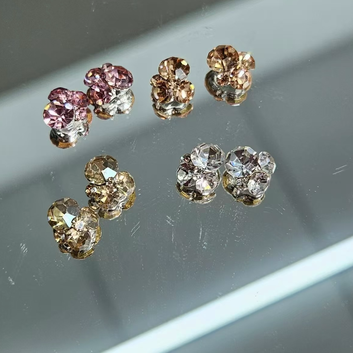 网红美甲堆钻饰品2024新款成品堆堆钻透白尖底钻堆球钻指甲配饰钻