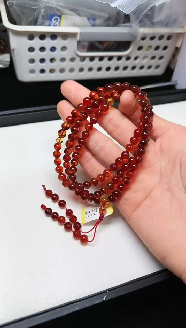 【闪购商品】琥珀裸石未镶嵌血珀多圈5m/多样性/正红