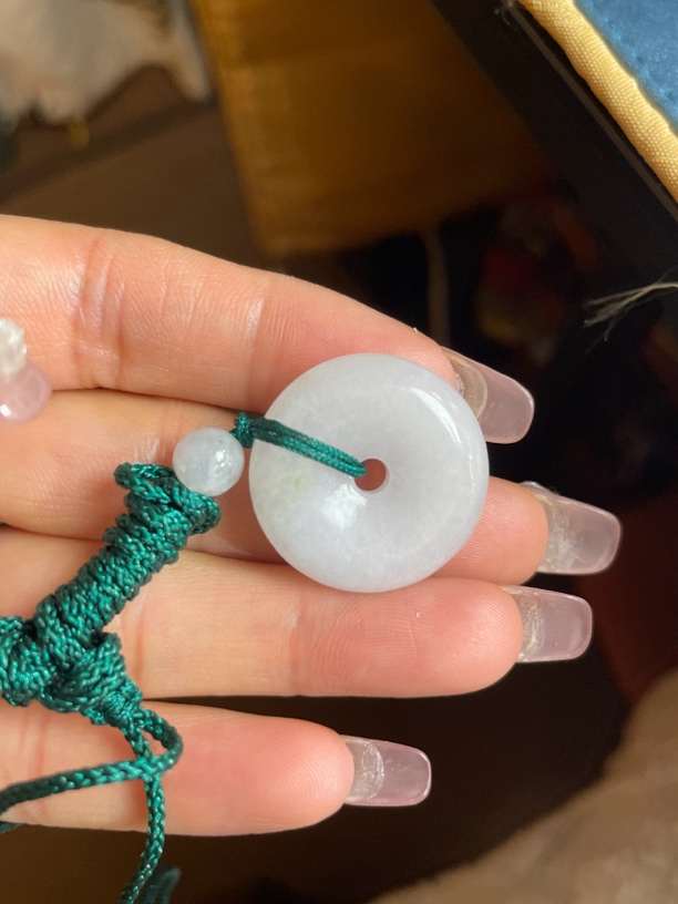 翡翠白月光平安扣吊坠