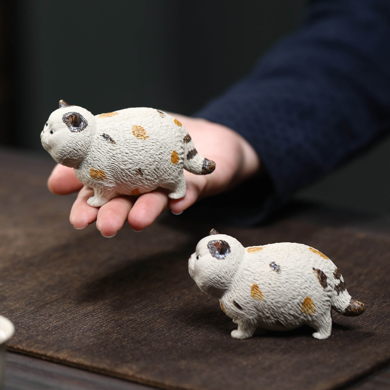 【浅刻好物】}紫砂茶宠猫摆件手制功夫茶道配件茶玩