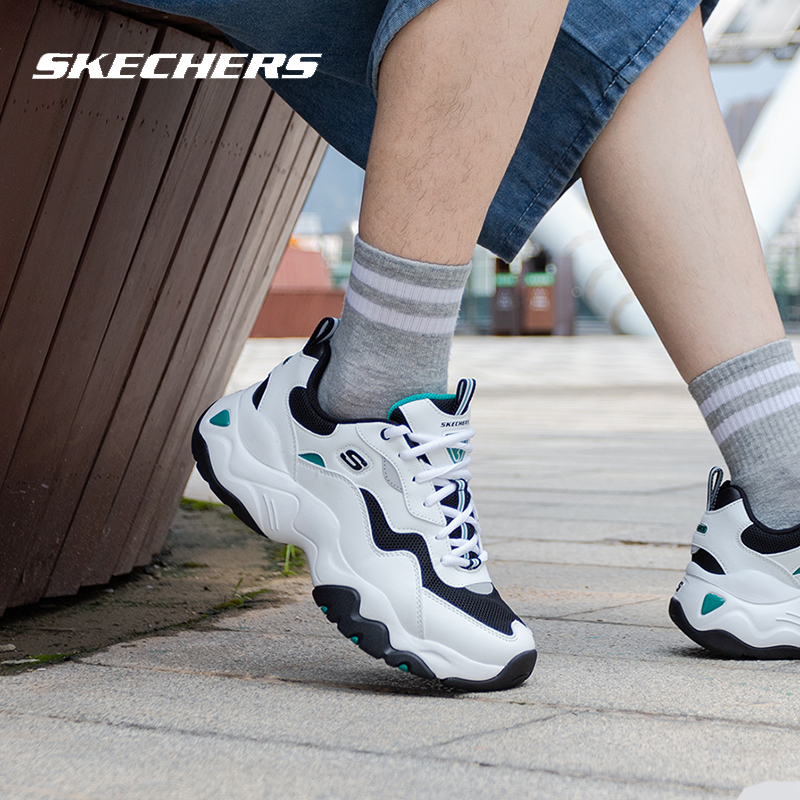 Skechers斯凯奇熊猫鞋男鞋新款轻质老爹鞋透气休闲鞋运动鞋