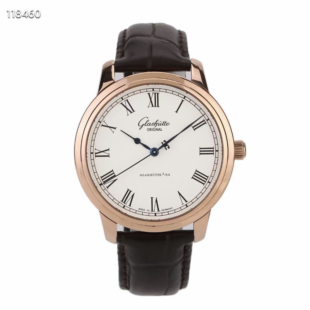 99新 Glashutte/格拉苏蒂 议员系列18k玫瑰金/40mm/男款优雅