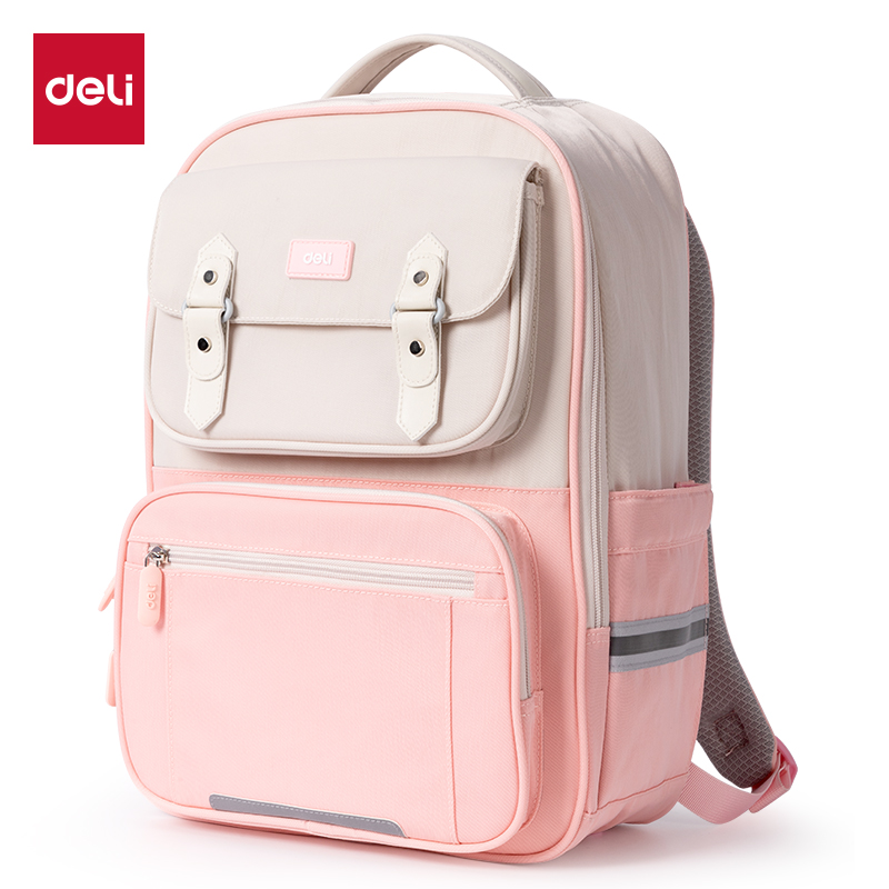 得力（deli）小学生护脊打印书包儿童大容量书包小学生1-3年级