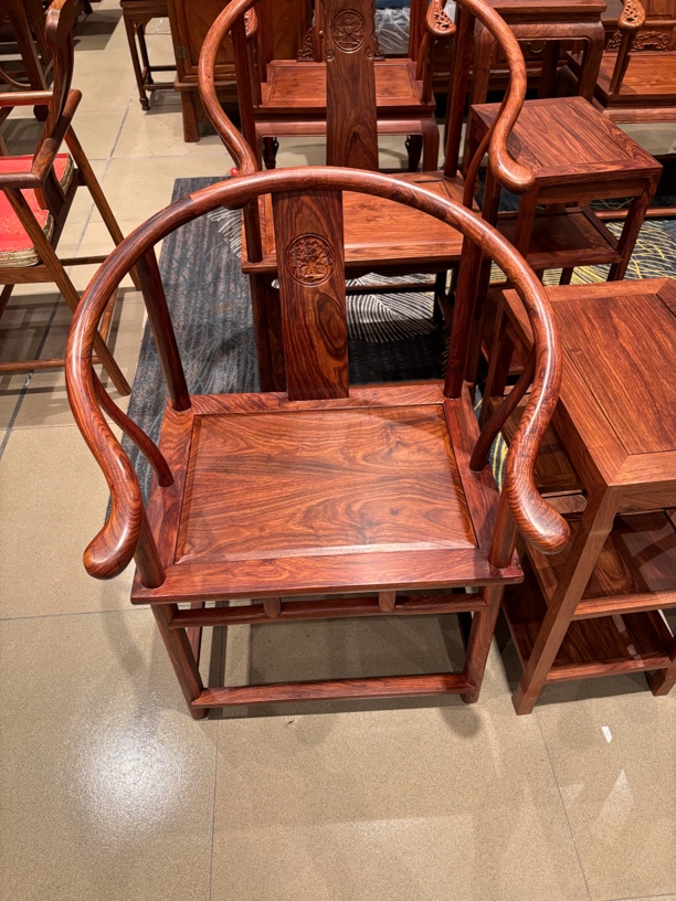 刺猬紫T圈椅茶台椅家用会客椅