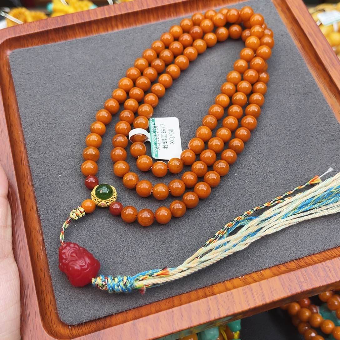 琥珀手链未镶嵌7m108 老蜡