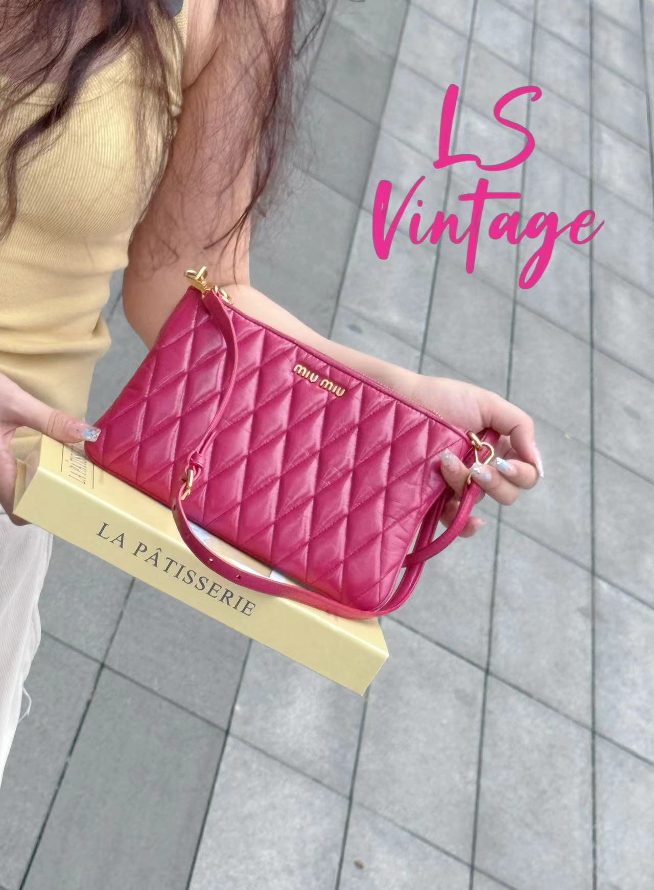 95新 MIU MIU/缪缪 缪缪粉色单肩包斜挎包