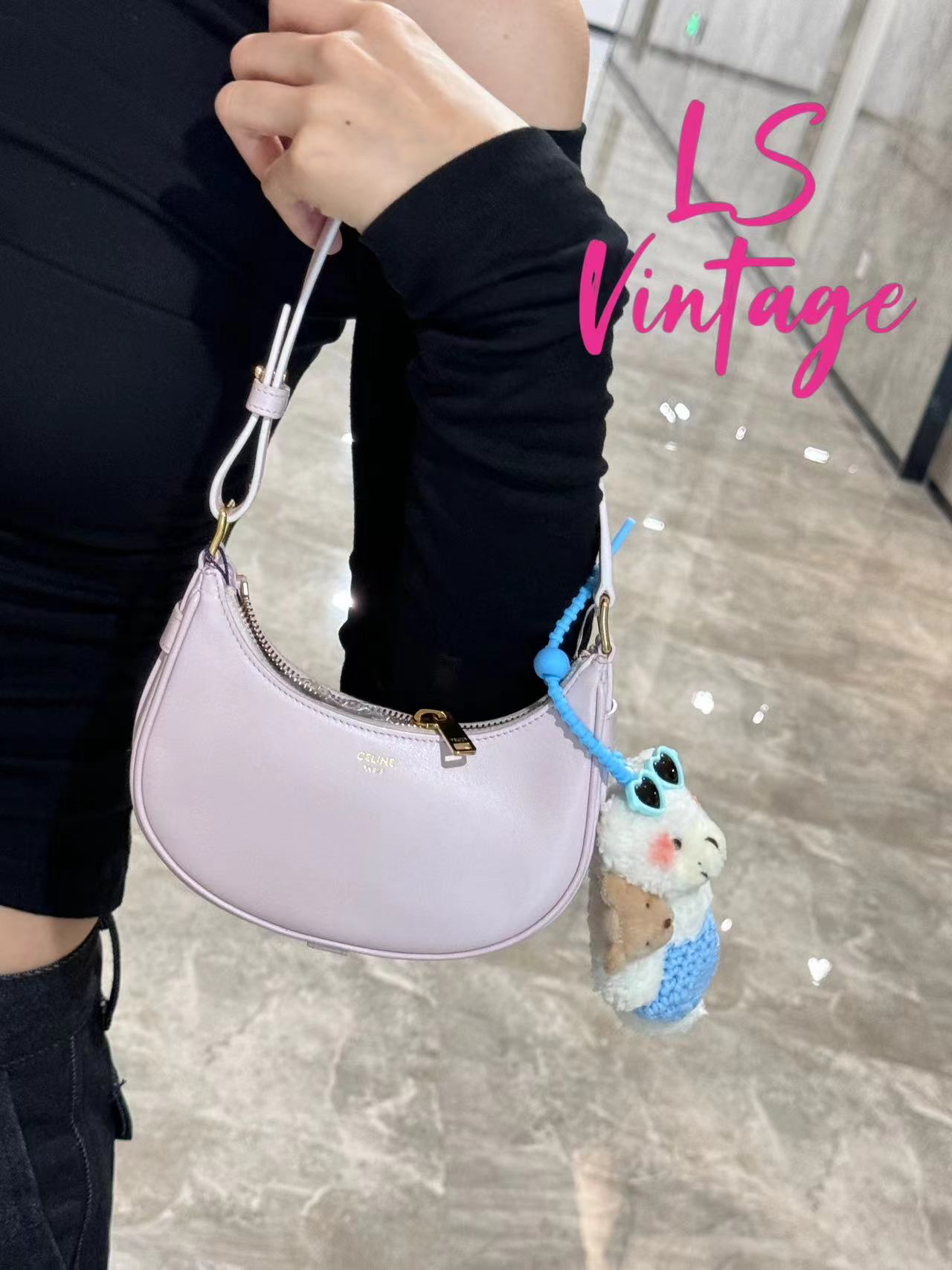 95新 Celine/思琳 瑟琳紫粉色手拿包