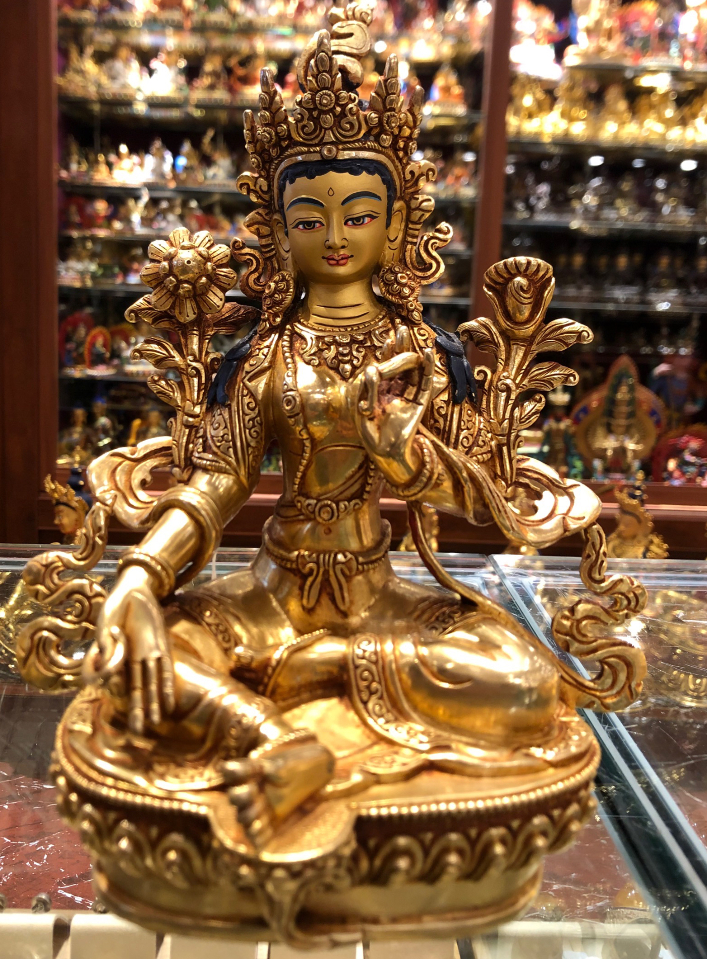 尼泊尔紫铜鎏金工艺品摆件21cm
