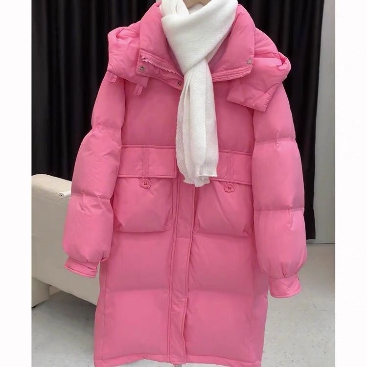 长款过膝羽绒服2023冬季新款时尚韩版中长款宽松加厚鸭绒外套
