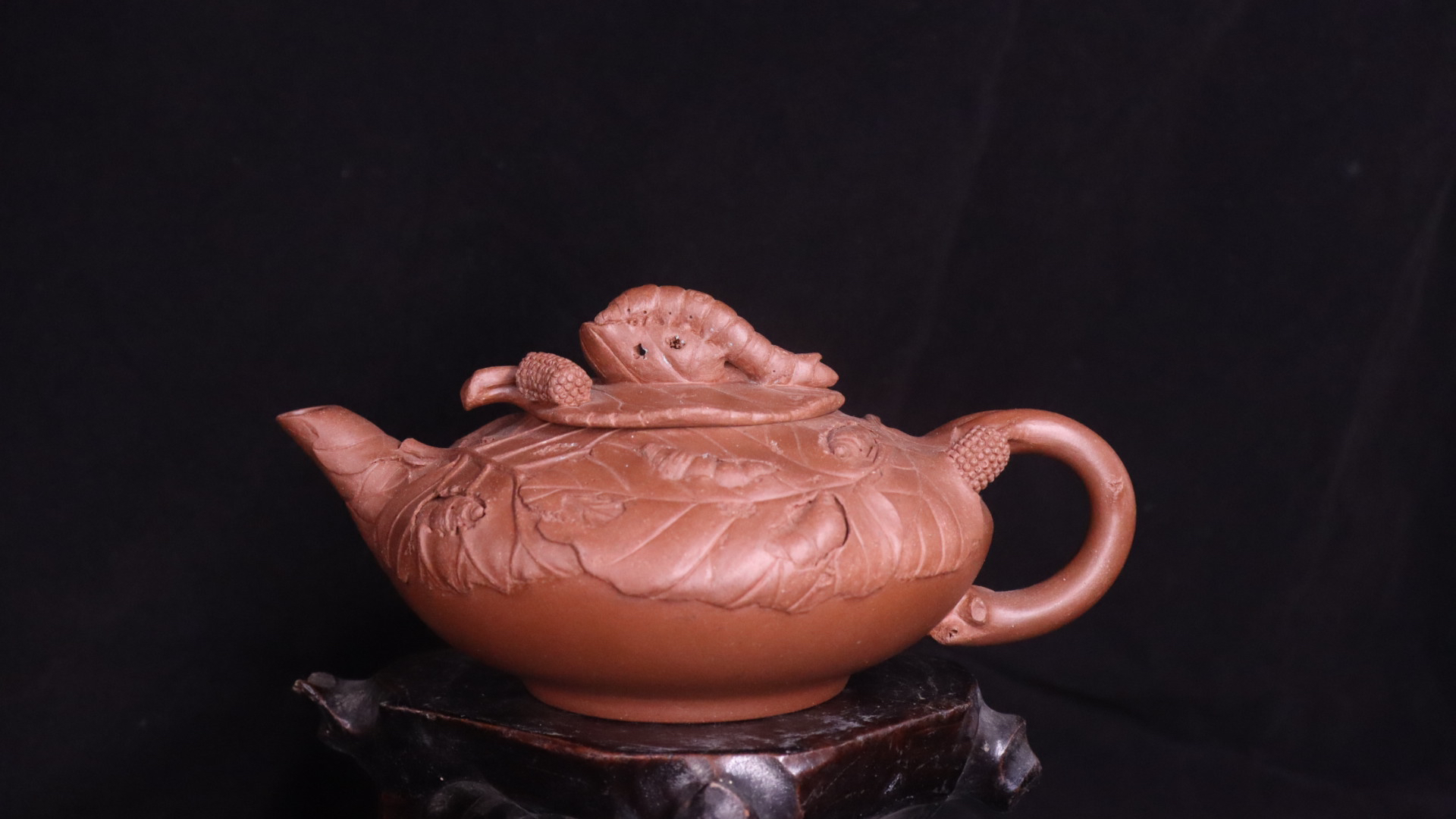 《蚕宝壶》宜兴原矿紫砂底槽青全手工制作容量200CC