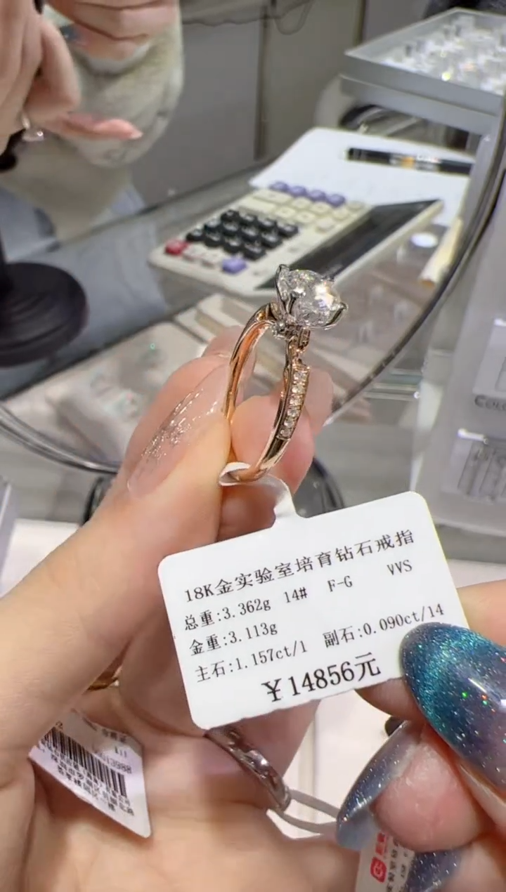 【闪购商品】实验室培育钻石18K金镶嵌@@