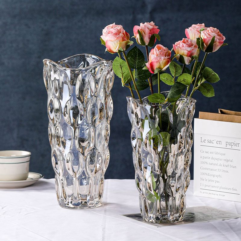 花瓶摆件客厅插花轻奢水晶玻璃风玫瑰卧室网红水养装饰品