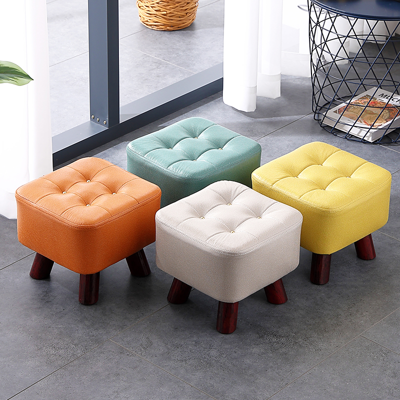 家用小凳子矮凳沙发茶几凳客厅坐凳科技布门口换鞋凳皮墩子板凳