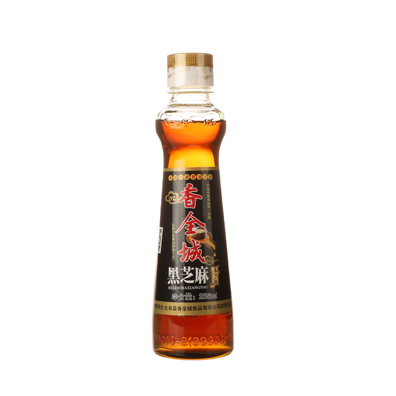 石磨正宗黑芝麻香油256ml凉菜煲汤炒菜调味油料传统工艺营养品质