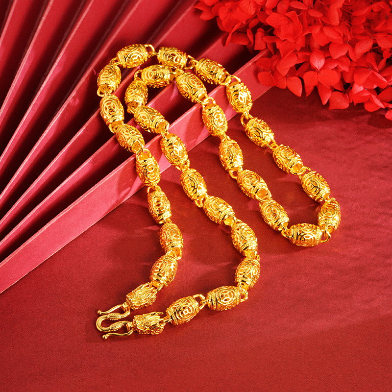 合金项链 2025新款蛇年限定（镂空金钱橄榄项链）男士精美时尚百搭 