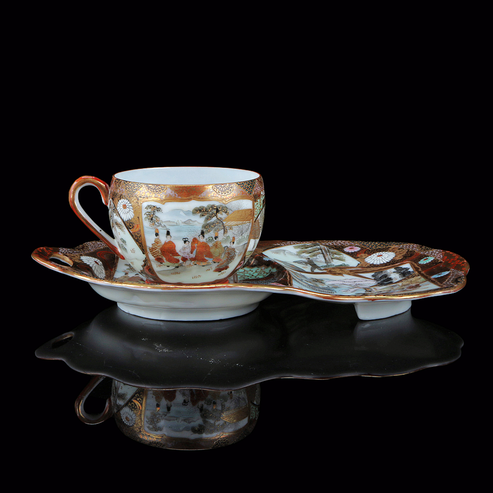 日本加贺国山宗制手工纯手绘咖啡杯