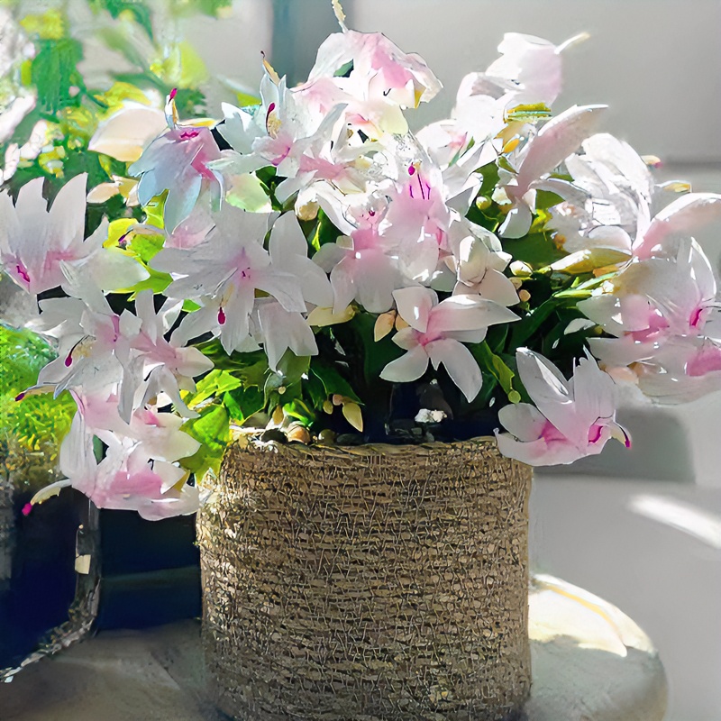 【白色】蟹爪兰花苗盆栽白色年宵观花植物花卉原盆原土基地发货