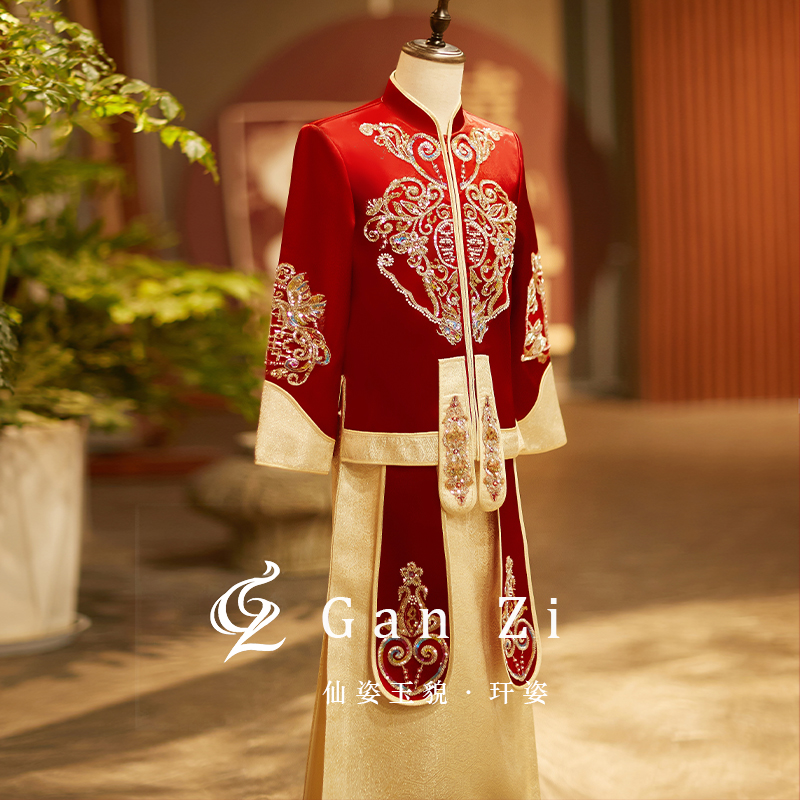 男士秀禾服2025新款中式结婚礼服新郎服接亲服大码婚服高端敬酒服