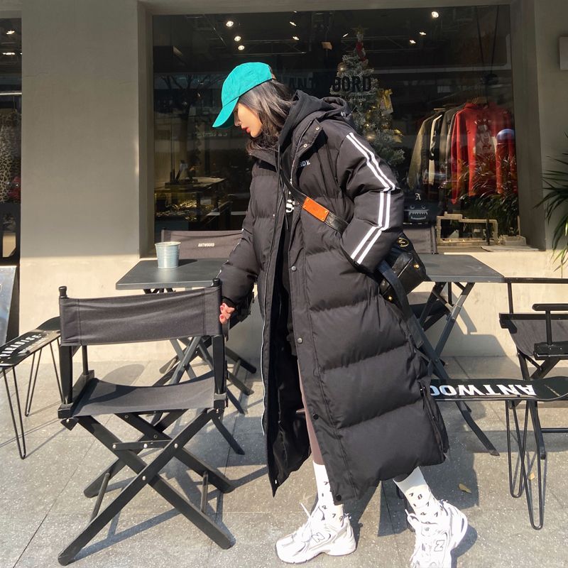 黑色长款过膝羽绒羽绒服女2023年冬季新款加厚羽绒服外套ins