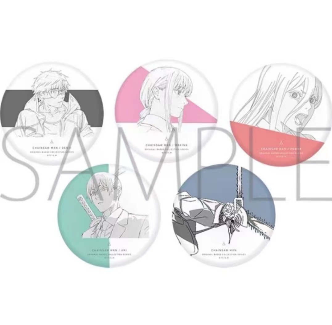 【代拆】电锯人原画线稿吧唧徽章玛奇玛早川秋