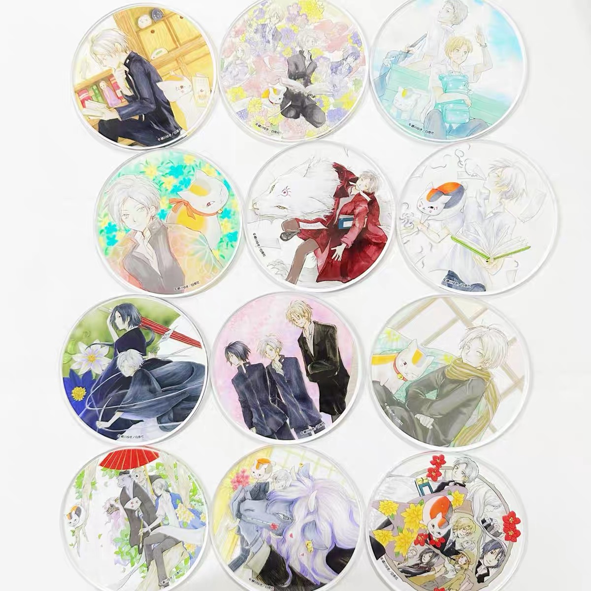 【代拆】夏目友人帐20周年日本动漫周边cafe限定原画亚克力杯垫