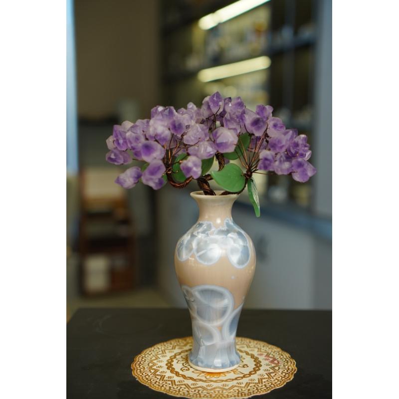 【川行】紫水晶树天鹅客厅玄关装饰家居摆件轻奢高档结婚开业新居