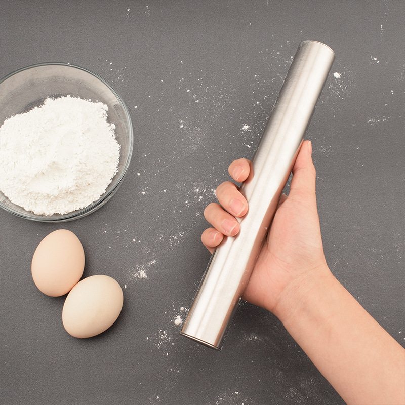 不锈钢加厚防霉擀面棒烘焙压饺子皮神器家用包饺子擀面条赶面用