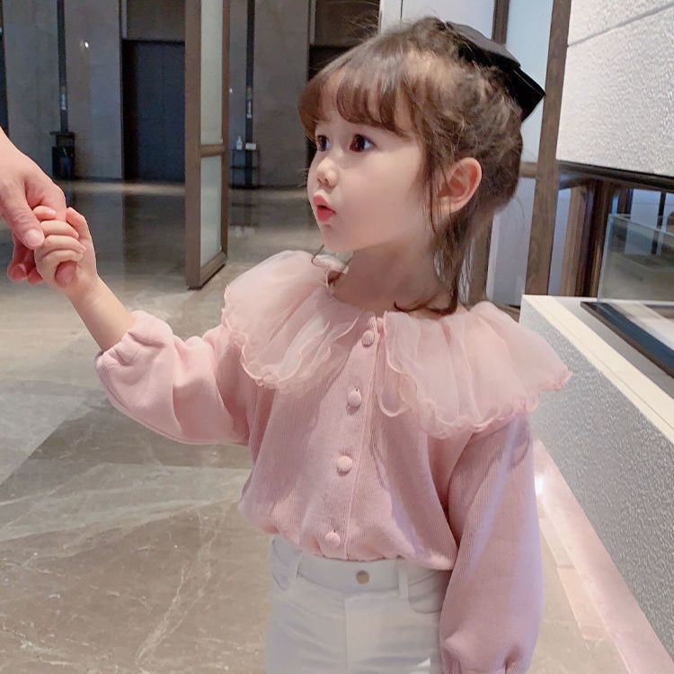 2025童装女童秋冬加绒长袖宝宝娃娃衫儿童卫衣打底衫小女孩上衣潮