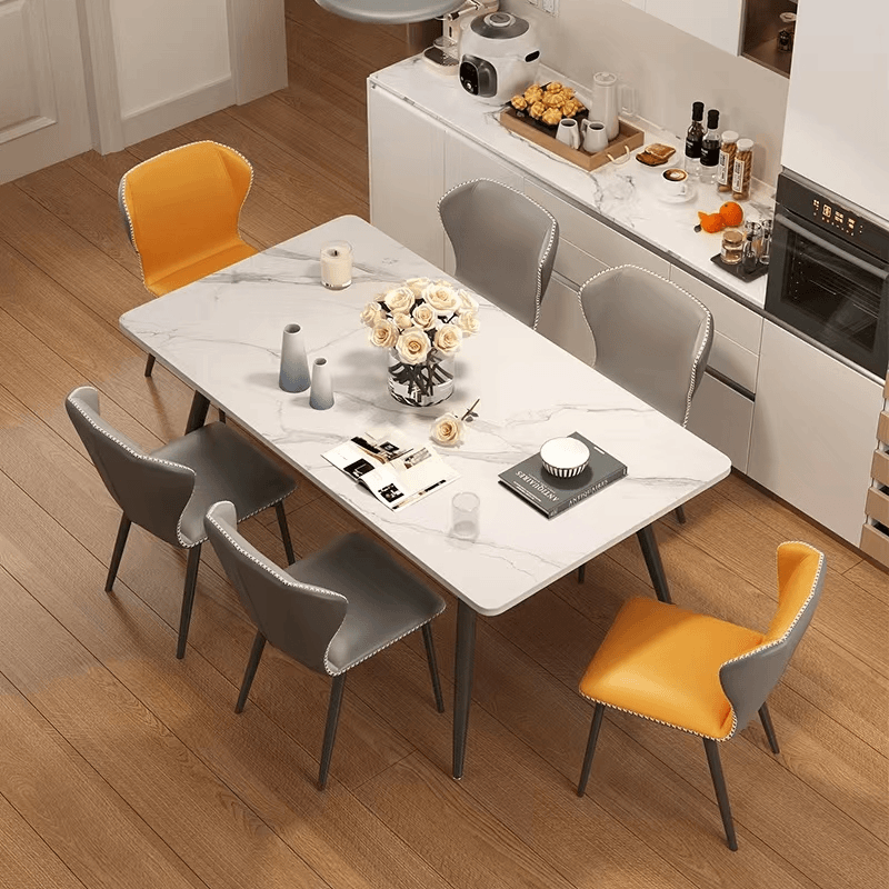 【西餐桌带底板】现代简约岩板餐桌家用租房小户型餐桌组合吃饭桌子