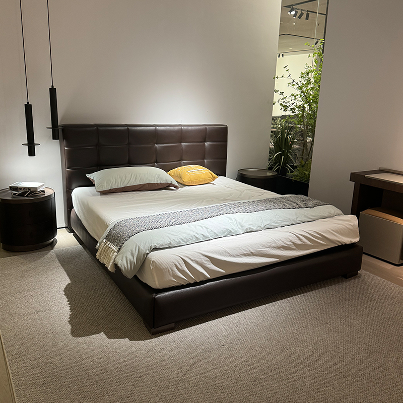 劳伦斯床意式极简家用简约小户型卧室双人真皮床