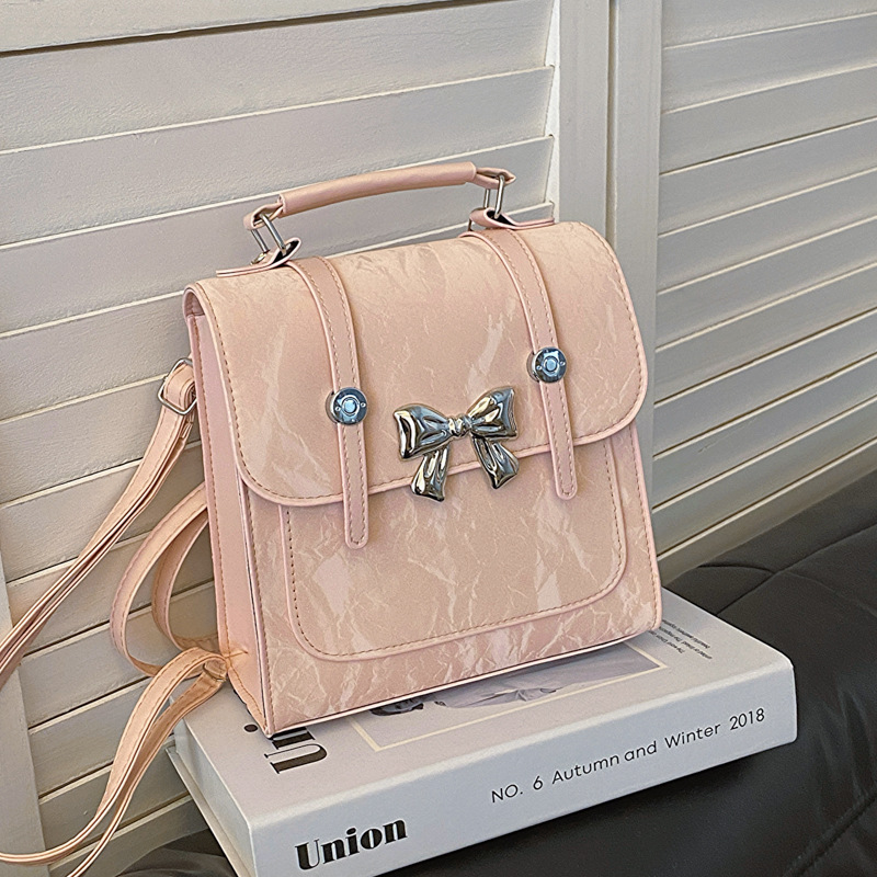 女生小众设计蝴蝶结双肩包包女夏天时尚高颜值学生小背包