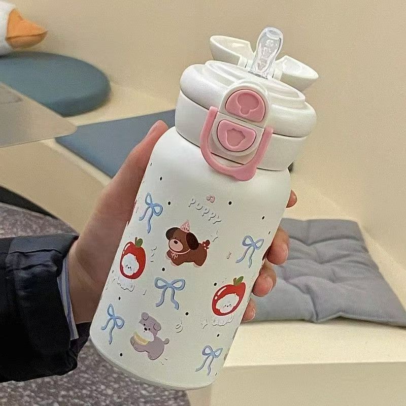 不锈钢保温杯2025高颜值新款女生吸管便携水杯大容量保温水杯1