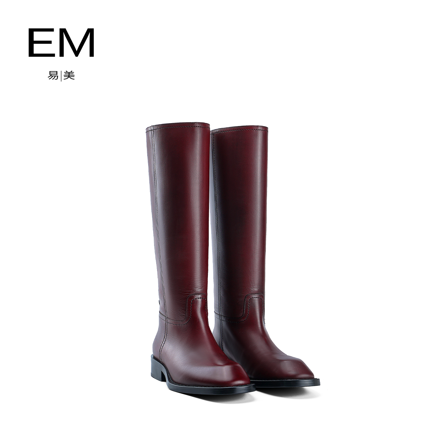 2024秋冬新款圆头平底气质女士长靴极简骑士靴E24AN470
