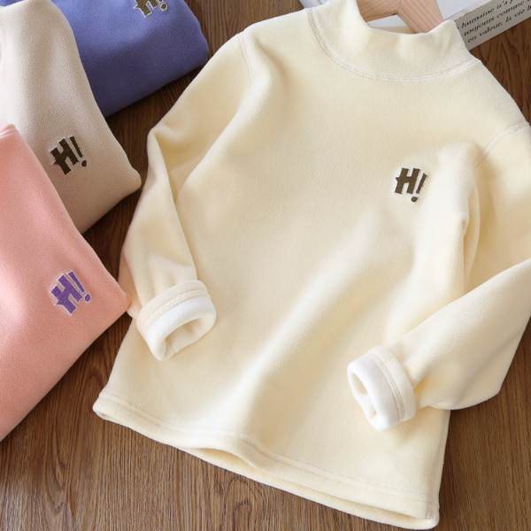 男女童加绒打底衫冬装新款女孩儿童宝宝奥粒绒保暖衣长袖非无骨