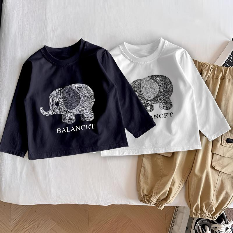 DEYAO/得遥韩版童装男童春秋季新款宝宝休闲洋气黑色背心儿童百搭