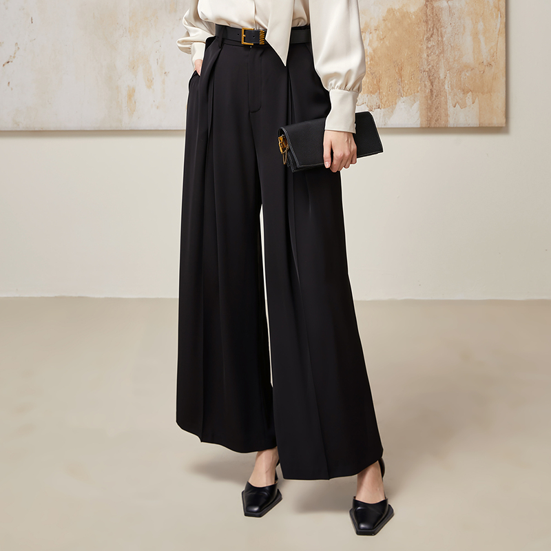 【陈大可专属】恩曼琳初秋通勤高级感阔腿高腰西装长裤EANEAH14